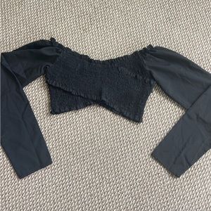 NastyGal Longsleeve Ruched Crop